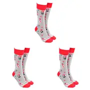 3x Sock Society Xmas Dogs Patterned Cotton Festive Themed Socks Assorted