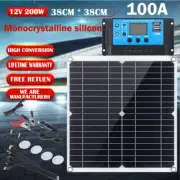 200W Solar Panel Mono Home Caravan Camping Power Battery +100A Charge Controller