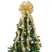 45 * 13Inch Christmas Tree Topper Bow Decoration Giftable Large Glitter Tree ...