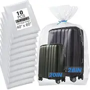 10 CT 40x60 inch large storage bags, clear plastic bags bollone bags, luggage, suitcases, strollers, chairs, children's bicycles, and attic storage (1.8 mil flat bag, including 10 zip ties)