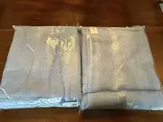D Porthault Paris Set Of 2 Blue Liteau Terry Bath Sheets Towels Blue NEW NWT
