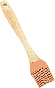 3 Pcs Wooden Handle Silicone Oil Brush Barbecue Utensil Grill Meat Brush Basting BBQ Sauce Brush Cooking BBQ Oil BBQ Mop Brush Barbeque Oil Brush Silicone Brush Chocolate