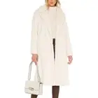 NWT Cupcakes and Cashmere Celestia Faux Fur Trench Coat White Mob Wife Medium
