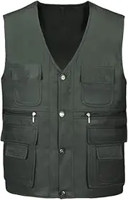 [Bciopll] Large Size Multi-Pockets Both Side Wear Vest Men Director Sleeveless Jacket Fishing Hiking Waistcoat