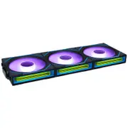 Lian Li UNI FAN SL-INF WIRELESS 120mm Reversed Blade ARGB PWM Black Fan with Controller - 3 Pack (12RSLIN1W3B)