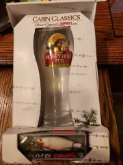 Cabin Classics Honey Hole Pub Pilsner Glass with Rattlin' Rapala Lure NOS in Box