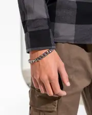 [REPUBLIK] REPUBLIK Men's Cuban Link Bracelet in Silver One Size Silver