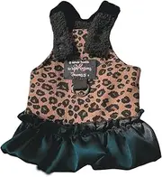 BT Bear Dog Harness Dress with Leash Set,Puppy Dress for Small Medium Dog Vest and Lead Set for Puppy Cats Outdoor Walking,Brown XS