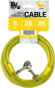 Dog Tie Out Cable 25 Feet- Dog Leads for Yard Light Weight- up to 35 Pounds