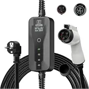 3.6KW Type2 EV Portable Charger 16A 1Phase Type1 / GB/T Plug Connector Wallbox Charging Station for Electric Vehicle(3.5m Type1)