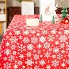 Table Mat Clear Printed Decorative Snow Flower Design Table Cloth Christmas