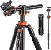 67 Inch Camera Tripod Horizontal Aluminum Tripods Portable Monopod with 360 Degr