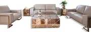 Charme | Luxurious 2-Seater Leather Lounge - Peach