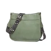 Nevenka Vegan Leather Large Crossbody Bags for Women with Adjustable Straps-Green