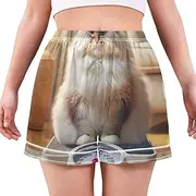[RPLIFE] Sleepwear for Women Pajama Set, Summer Pajama Sets for Women Soft, Funny Fat Cat Weighing, Small