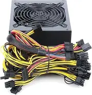 KAVJU 2600/2400/2000/1800W PSU ATX Mining Power Supply 180-265V ETH Bitcoin Miner Ethereum Mining Power Supply Support 8 Graphics Card(2400w)