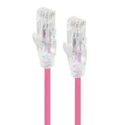 [C6S-01PNK] 1m Pink Ultra Slim Cat6 Network Cable - Series Alpha