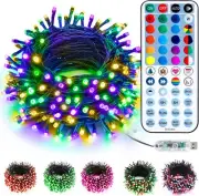 BrizLabs Color Changing RGB String Lights, 33ft 100 LED Mardi Gras Lights, USB C