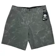 Volcom Mens Size 32 Squadron Green Stone Faded Hybrid Shorts Quick Dry Trunk NWT