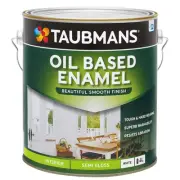 taubmans 4l white semi gloss oil based enamel