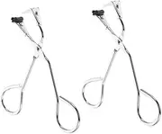 DECORNIJIA 2 Pcs Stainless Steel Eyelash Curler Kit with Refill Pads Precision Curling Tool for False Eyelashes Nonslip Grip Compact Design for Travel and Touchups