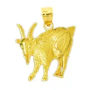 14K Gold Goat Pendant