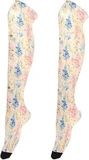[FRODOTGV] Wildflowers Thigh High Socks for Women Lightweight Extra Long Thigh High Socks for Ladies Knee High Stockings, Wildflowers