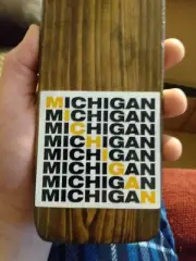 Beer Bottle Cap Opener Wood Homemade Man cave! Michigan Blue & Yellow