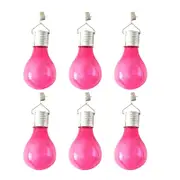 6pcs Outdoor Solar Powered LED Light Bulb Garden Yard Hanging Lamp -Red