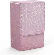Boltquan Pearlized Pink Tarot Card Holder with White Interior – Fold-Top Case with Magnetic Lid Closure – Fits Standard Tarot Decks – Outer Dimensions 5.39 x 3.38 x 2 Inches (Pearlized Pink)
