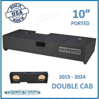 Chevy Silverado 2022 DOUBLE Cab 10" Dual Sub box Subwoofer Enclosure Car audio