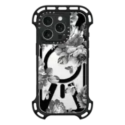 iPhone 16 Pro Ultra Bounce Case MagSafe Compatible Black Floral Amour iPhone 7 Monochrome Flowers