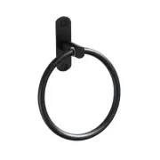 Round Towel Holder Retro Black Towel Ring Wall Hanging Lavatory Storage Rack