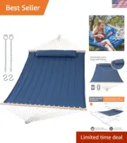 Portable Double Hammock with Handcrafted Ropes - Ideal for Outdoor Relaxation