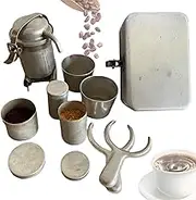 Vintage Camping Coffee Kit, Portable Travel Pour Over Coffee Set, Extra Rare Espressos Manual Coffees Serving Sets For Coffee Lovers Collector