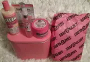 HTF! SOAP & GLORY GLORIOUS PINK STUFF SHOWER GEL/BUTTER/MASK/SPRITZ TIN SET