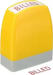 uxcell Billed Notice Stamp Self Inking, Red Ink Office Stamps Pre Inked Message Stamp Refillable Business Stamp, Yellow