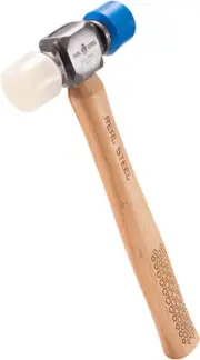 Rubber Mallet, 12 Oz Double Face Hammer with Soft/Hard Tips & Hickory Wood Handl