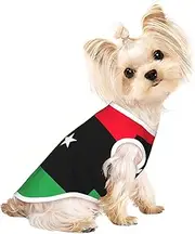 Libyan flag print Dog Shirts for Small Dogs Stretchy T-Shirts Lightweight Tank Top Sleeveless Striped Vest