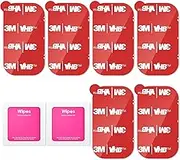 3M [6 Pack] Sticky Adhesive Pads Replacement Mounting Tape, Dashboard Sticker Pads for Magnetic Phone Car Mount, Double Sided 3M Adhesive Pads, 6 3M with 2 Dry Wipes for Magnetic Car Mounts
