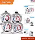 4-Pack Large Dial Refrigerator Thermometers -30 to 30°C, Durable Stainless Steel