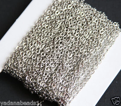 32ft spool of Antiqued Silver Plated Flat Cable Chain 3X2.5mm