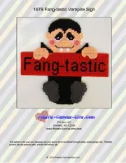 Fang-tastic Vampire Halloween Sign-Plastic Canvas Pattern or Kit