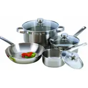 7-Piece Cookware Set Constructed in 18/10 Stainless Steel - FREE SHIPPING