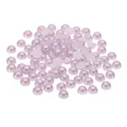 500Pcs Flatback Pearls Beads, 10mm Flatback Pearls, Light Purple