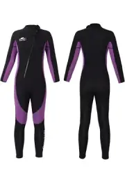 Gogokids Wetsuit Full Suit Black & Purple New With Tags Front Zip Size lg