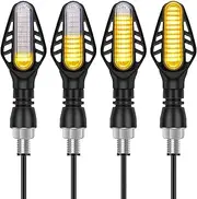 Kinstecks 4PCS Mini Motorcycle Indicators Flowing Turning Indicators Turn Signal Lights 12LED 12V for Motorcycle Motorbike Scooter Quad Cruiser Harley Kawasaki Yamaha Suzuki Off Road