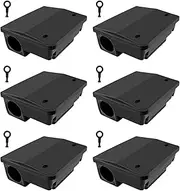 Spendeal 6 Pcs Rat Bait Station Box Rodent Trap, Child & Pet Safe, Lockable Rodent Control Box, Outdoor Indoor Use, Weatherproof Bait Box for Mice Rats, Tamper Resistant, Commercial & Home Use (6)