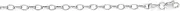 [JewelryWeb] 14k White Gold 3.2mm Sparkle Cut Oval Rolo Chain With Lobster Clasp Bracelet 18 Centimeters Link-Bracelet for Women and Men
