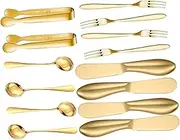 Alipis Complete Cheese Knife Set 5pc Stainless Steel Kitchen Utensils Slicer Fork Spreader Tong